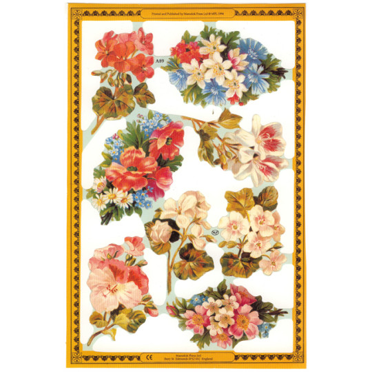 Geraniums Bouquet Scraps ~ England